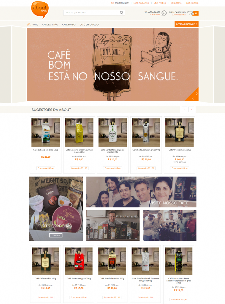 Loja virtual about cafe e commerce